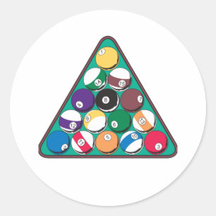 Racked Billiard Balls Classic Round Sticker