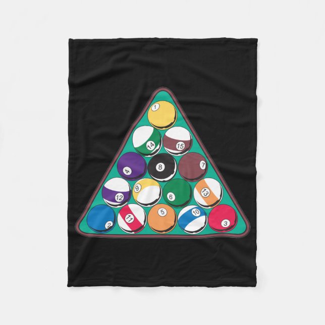 Racked Billiard Balls Fleece Blanket (Front)