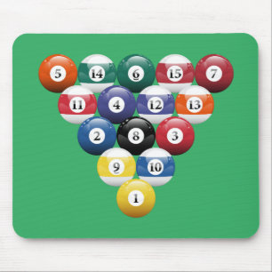 Racked Billiard Balls Mouse Pad