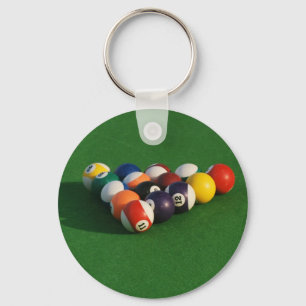 Racked Pool Balls Keychain