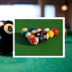 Racked Pool Balls on Pool Table Postcard