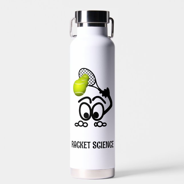 Racket Science Funny Tennis Player Water Bottle (Front)