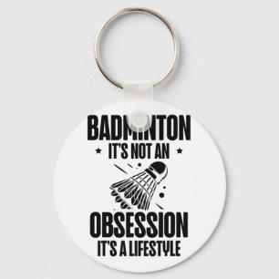 Racket Scientist Shuttle Badminton Player  Key Ring