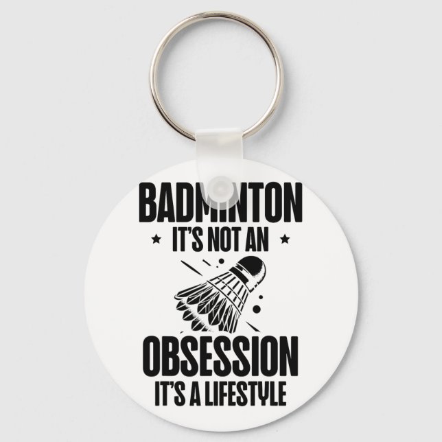 Racket Scientist Shuttle Badminton Player  Key Ring (Front)