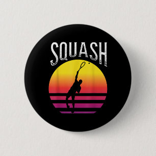 Racket Squash Ball Squash Court Badminton  6 Cm Round Badge