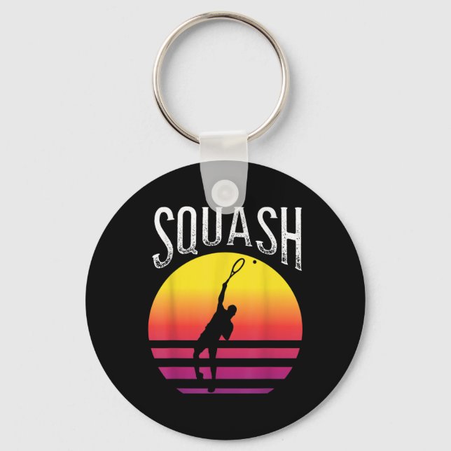 Racket Squash Ball Squash Court Badminton  Key Ring (Front)