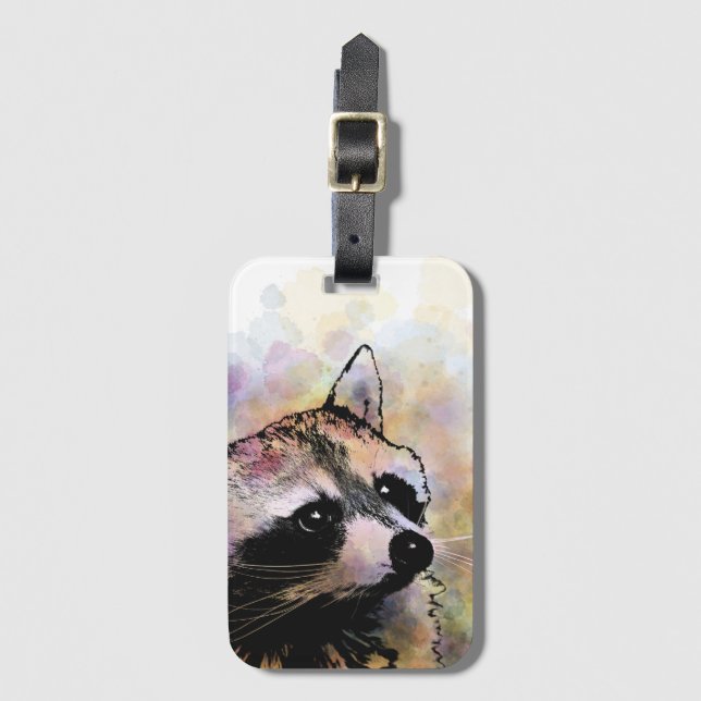 racoon 23 luggage tag (Front Vertical)
