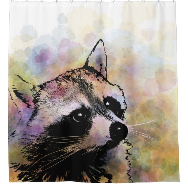 racoon 23 shower curtain (Front)