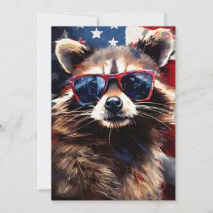 Racoon 4th of July Independence day Holiday Card