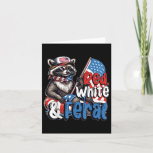 Racoon 4th Of July Patriotic Cute Red White And F Card