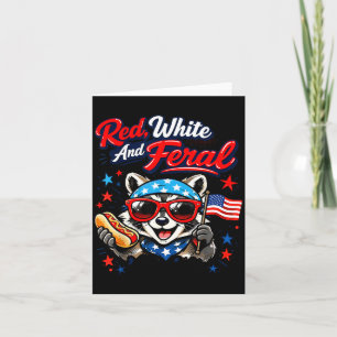 Racoon 4th of July Patriotic Toddler Red White Card
