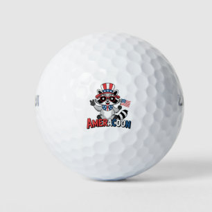 Racoon Americoon Patriotic 4TH of july America Golf Balls