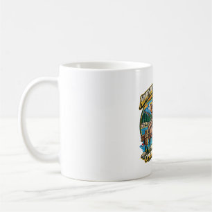 Racoon and Alien Fishing Two Worlds Lake Coffee Mug