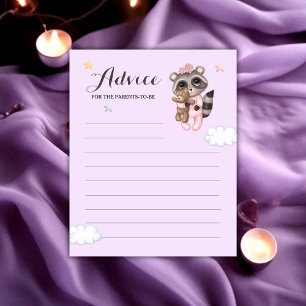 Racoon Animal Girl Baby Shower Advice For Parents