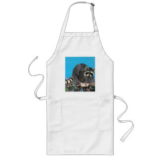 Racoon Apron with Lots of Fruits, Fish, Veggies