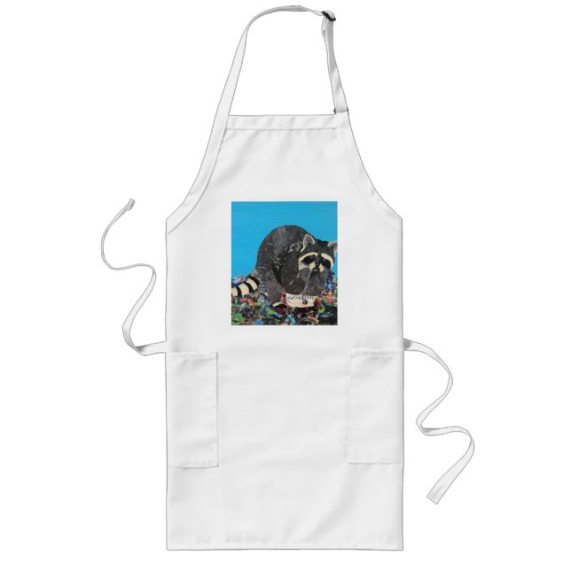  Racoon Apron with Lots of Fruits, Fish, Veggies (Front)