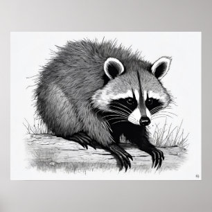Racoon - Archival Art Print