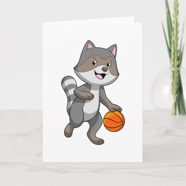 Racoon as Basketball player with Basketball Card (Front)