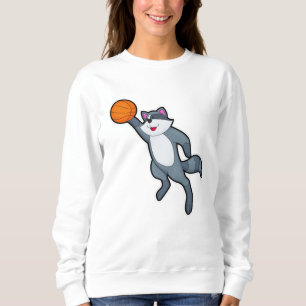 Racoon as Basketball player with Basketball Sweatshirt