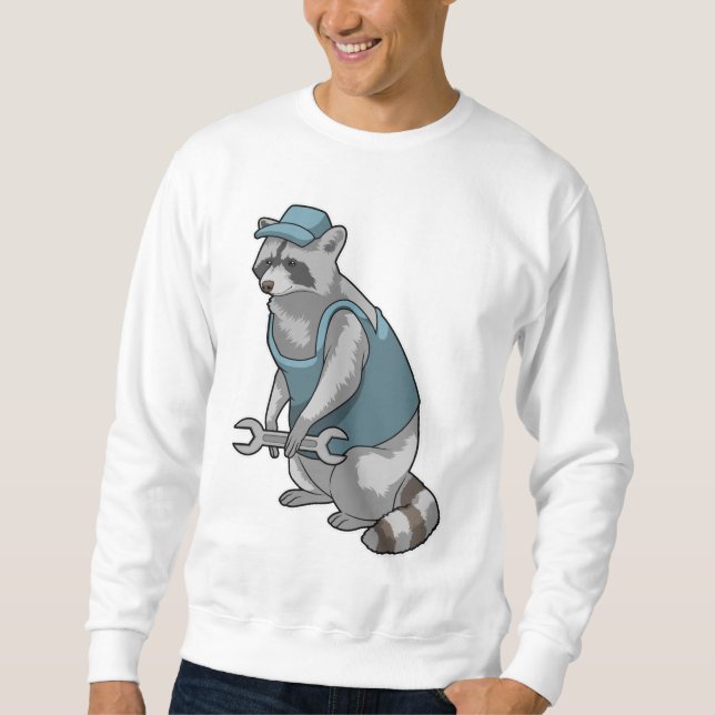 Racoon as Craftsman with Wrench Sweatshirt (Front)