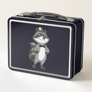 Racoon as Groom with Tie Metal Lunch Box