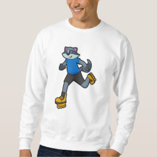 Racoon as Skater with Inline skates Sweatshirt