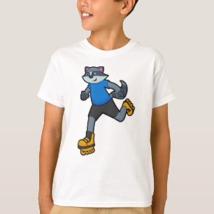 Racoon as Skater with Inline skates T-Shirt