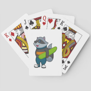 Racoon as Snowboarder with Snowboard Playing Cards