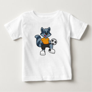 Racoon as Soccer player with Soccer ball Baby T-Shirt