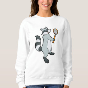 Racoon as Tennis player with Tennis racket Sweatshirt