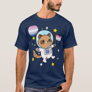 Racoon Astronaut Bigender Pride T-Shirt