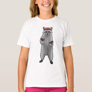 Racoon at Fitness with Dumbbells T-Shirt
