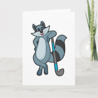 Racoon at Hockey with Hockey stick