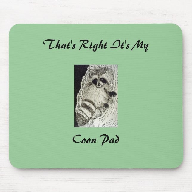 Racoon At Home Mousepad (Front)