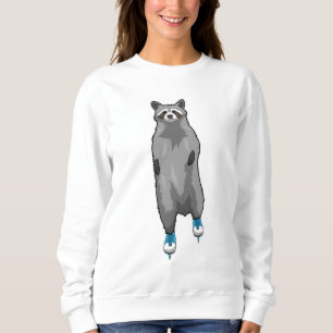 Racoon at Ice skating with Ice skates Sweatshirt