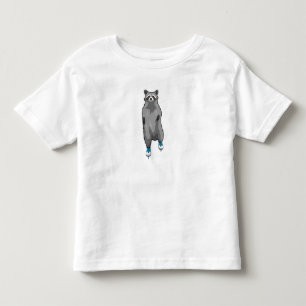 Racoon at Ice skating with Ice skates Toddler T-Shirt