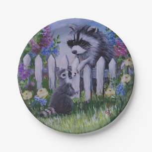 Racoon & baby paper plates