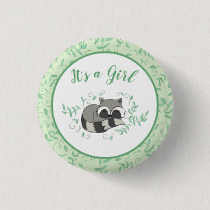 Racoon Baby Shower 3 Cm Round Badge