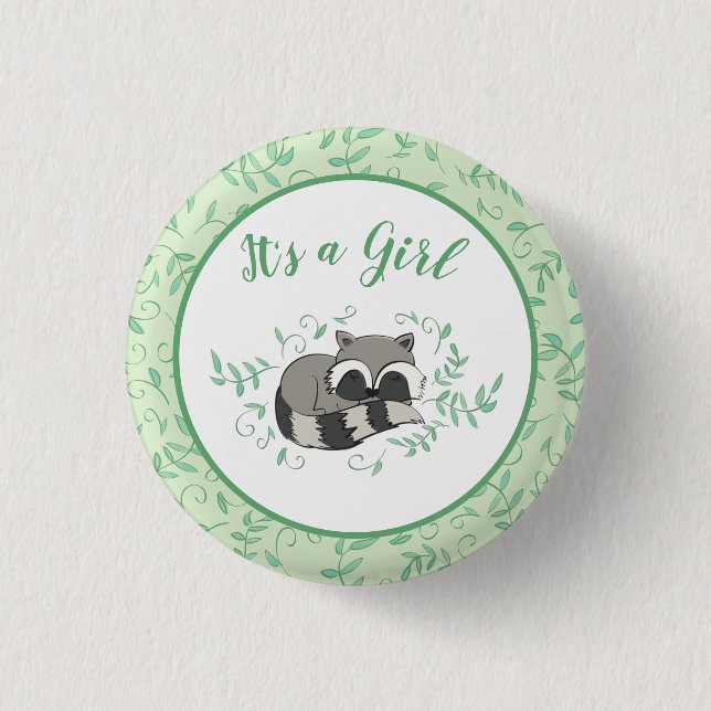 Racoon Baby Shower 3 Cm Round Badge (Front)