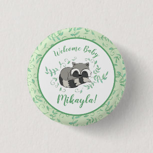Racoon Baby Shower 3 Cm Round Badge