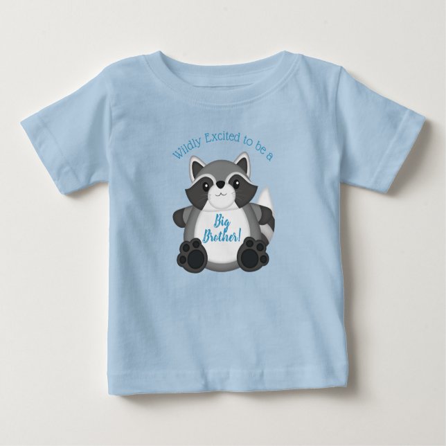 Racoon Baby Shower Blue T-Shirt (Front)