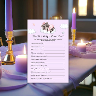 Racoon Baby Shower Game Do You Know Mum?
