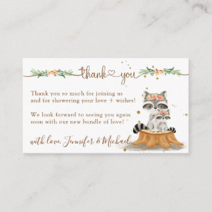 Racoon Baby Shower New Mummy Thank You Enclosure Card