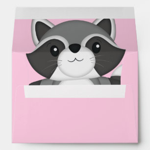 Racoon Baby Shower Pink Envelope