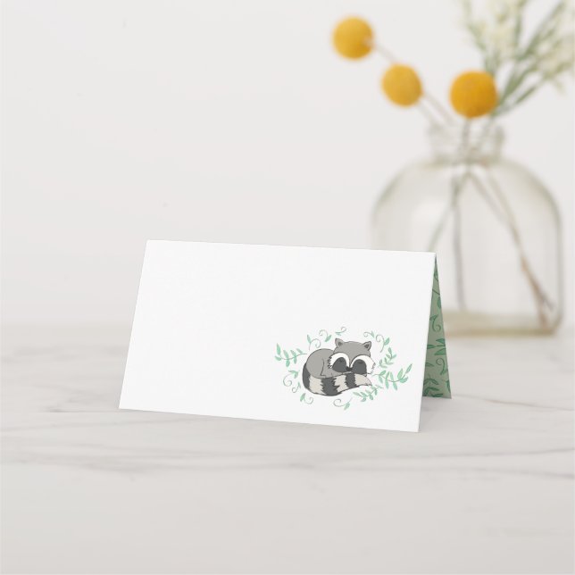 Racoon Baby Shower Place Card (Front)