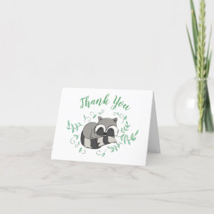Racoon Baby Shower Thank You Card
