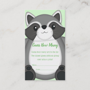 Racoon Baby Shower Woodland Enclosure Card