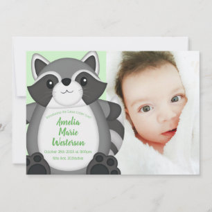 Racoon Baby Shower Woodland Invitation