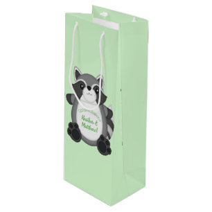 Racoon Baby Shower Woodland Wine Gift Bag