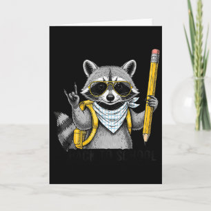 Racoon Back To School Funny For Teacher Boy Girl  Card